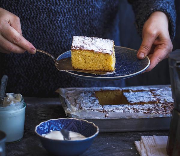 Egyptian corn cake with orange 