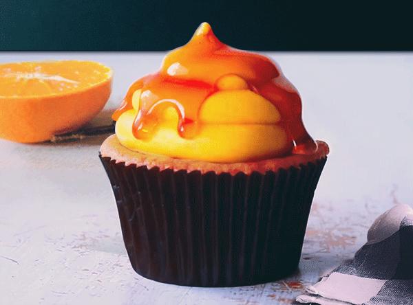 Cupcake with Orange Cream Frosting