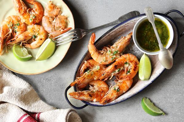  Barbecue butter and chilli prawns