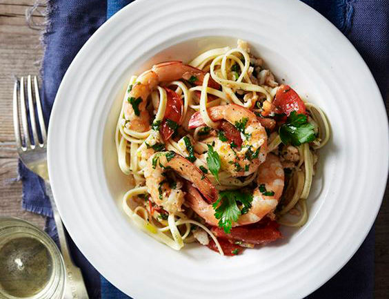 Lemony prawns pasta 